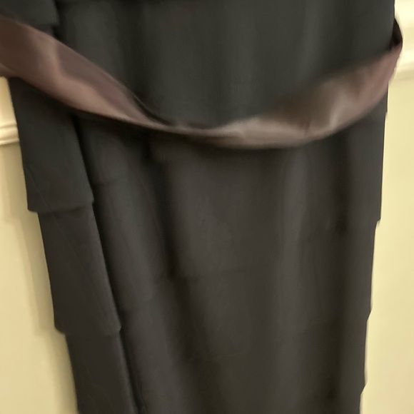 Andrea A. 1960’s Vintage Tiered Black Satin Ribbon Sleeveless Dress - Picture 6 of 12